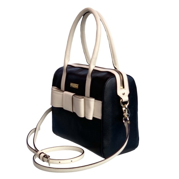 Kate Spade Kaiya Alice Black and White Leather Satchel Bag - Picture 4 of 13